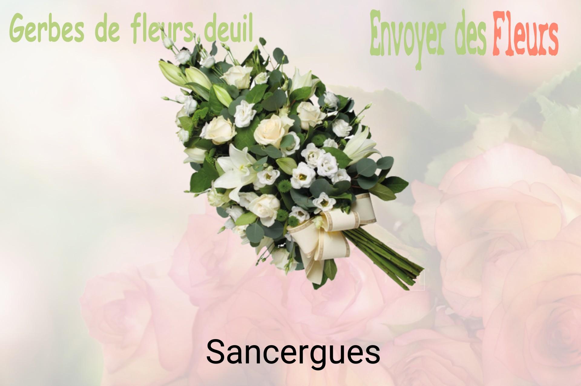 Gerbe de fleurs de deuil livrée à Sancergues